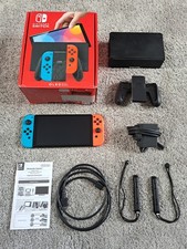Nintendo Switch OLED Model Console 64GB With Accessories - Neon Red / Neon Blue