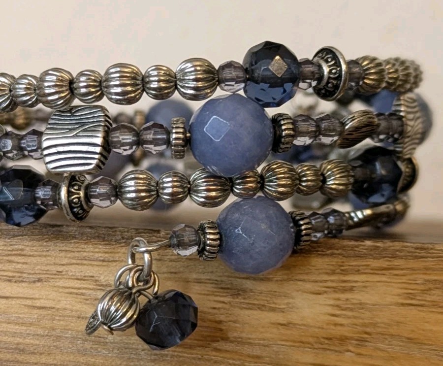 Premier Designs Blue Beaded Statement Necklace + … - image 7