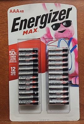NEW Long Lasting 48 Alkaline AAA Batteries Energizer MAX Pack Expires 2035