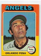 1975 Topps #573 Orlando Pena - California Angels **Set Break**