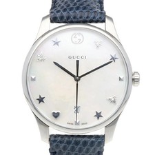 Gucci G Timeless Quartz Watch Stainless Steel White Shell Men