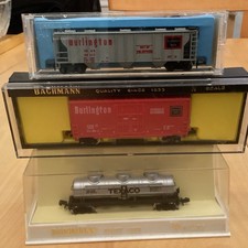 N Trains Atlas Bachmann X3 Lot, Mint In Box, 3 Dome Tank, Burlington, Hi-cube