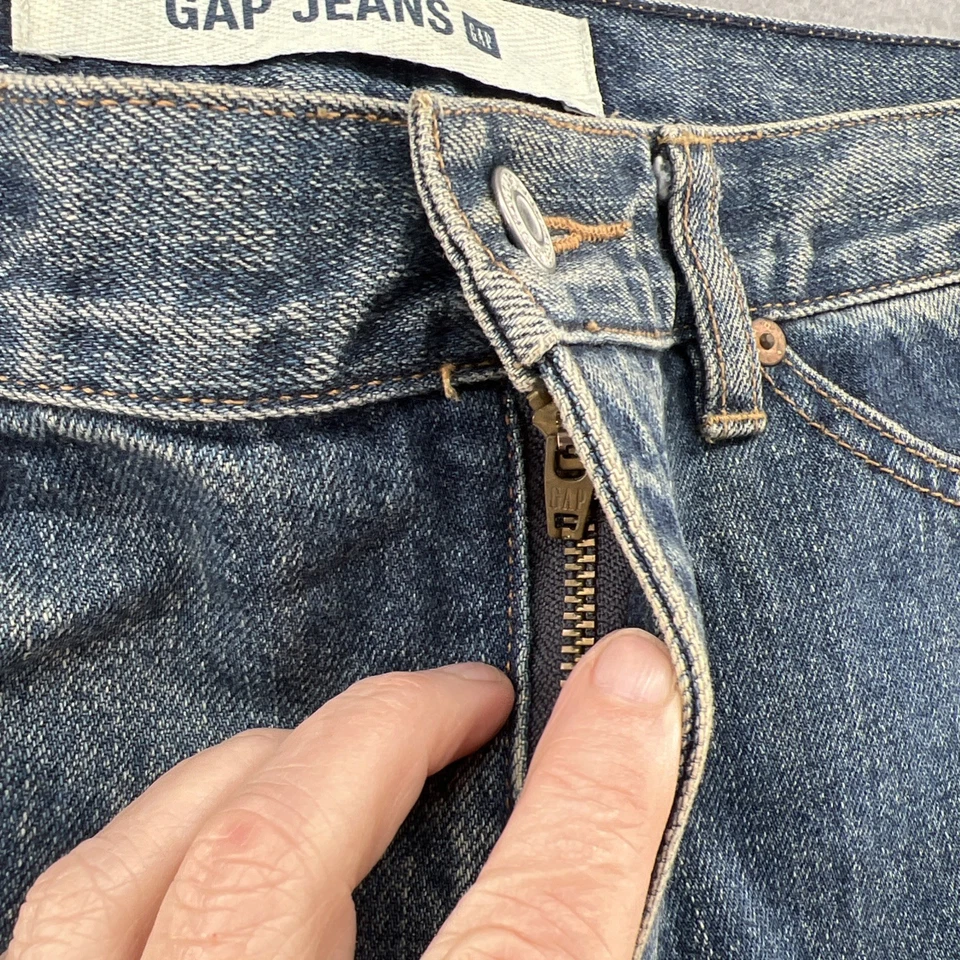 Gap Jean Skirt Womens Sz 12 Medium Wash Long Slit Front Denim - Image 3 of 4