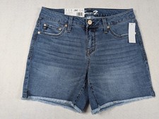Seven7 - Women's - Denim Weekend Shorts - Blue Jeans - Mid-Rise - Size: 4
