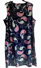 Women's Talbots Ruffle Neck Knit Shift Dress 2X. Pre-owned.