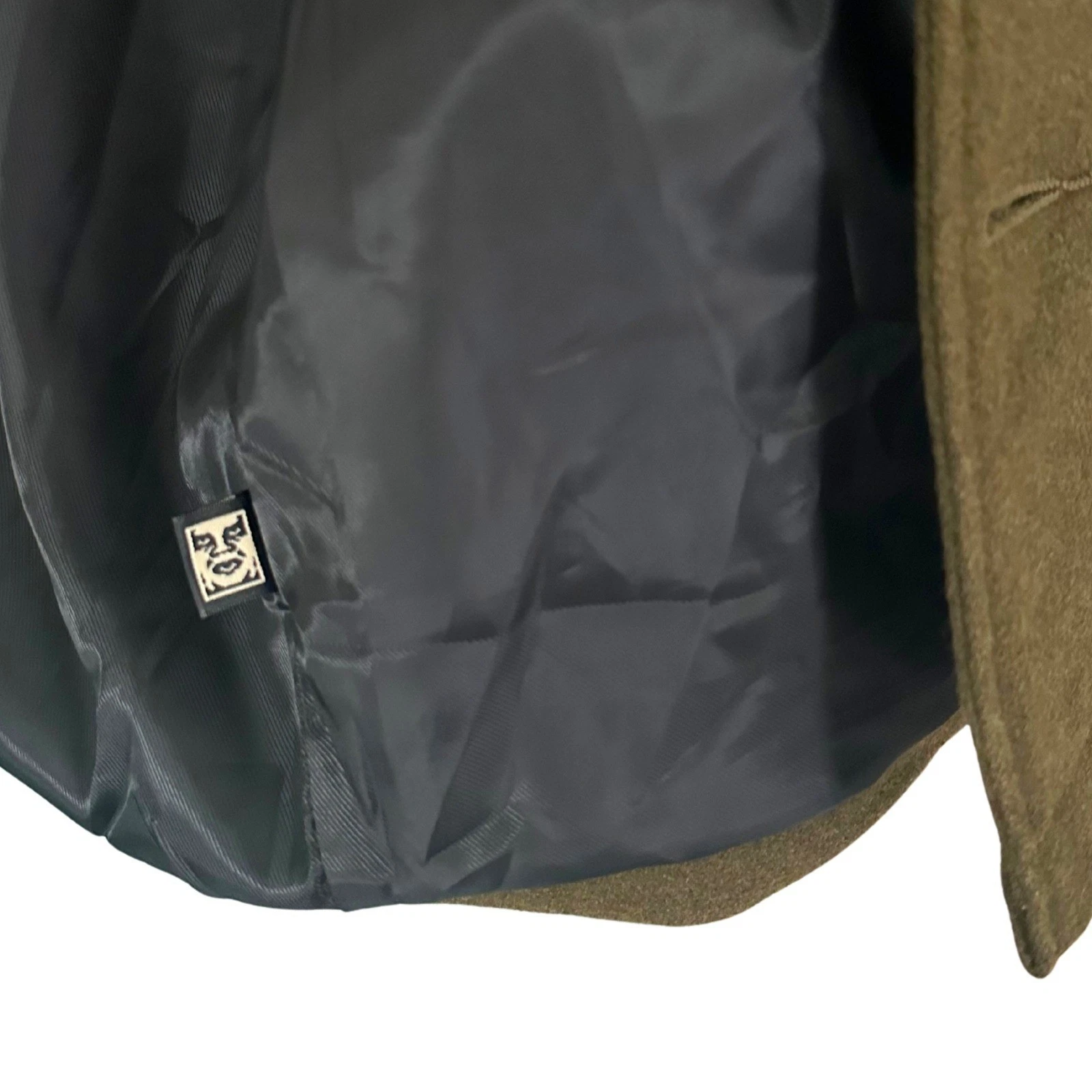 Obey Propaganda Wool Blend Field Jacket Mens Medium Olive Green Utility Coat - product detail image 16