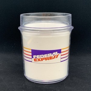 Vintage Federal Express Striped Thermo Serv Mug. MADE IN USA