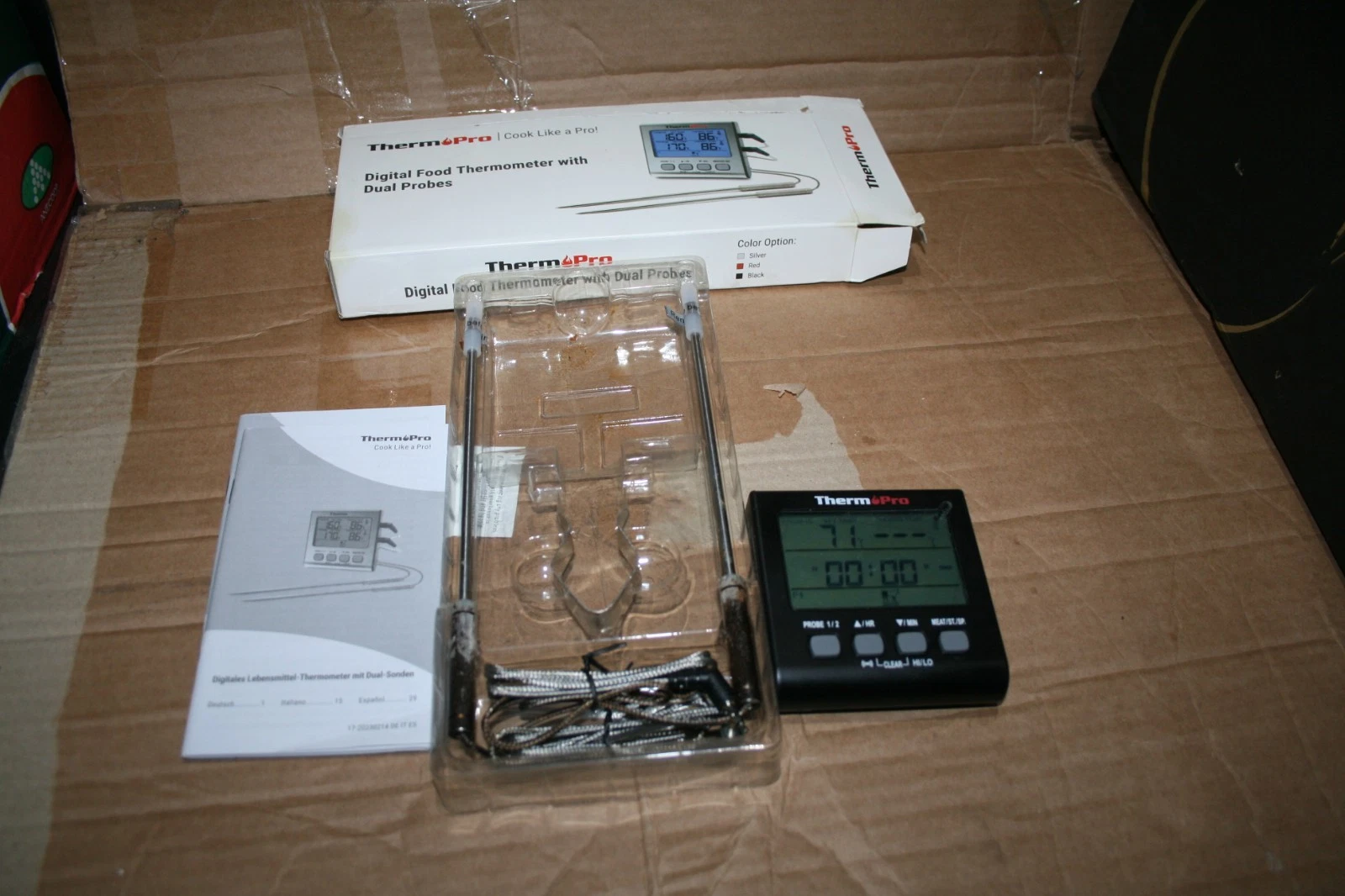 THERMOPRO TP17 DIGITAL MEAT THERMOMETER COOKING GRILL BBQ THERMOMETER WITH DUAL