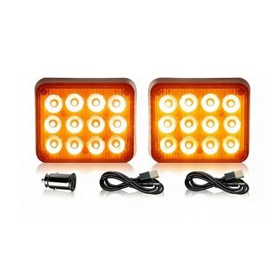 Wireless Magnetic 12LED Strobe Warning Light Waterproof For Truck Trailer RV