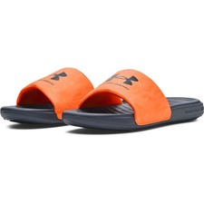 Under Armour 3024434 Men's UA Ansa Graphic Fix Slides, Orange Blast, Size 8
