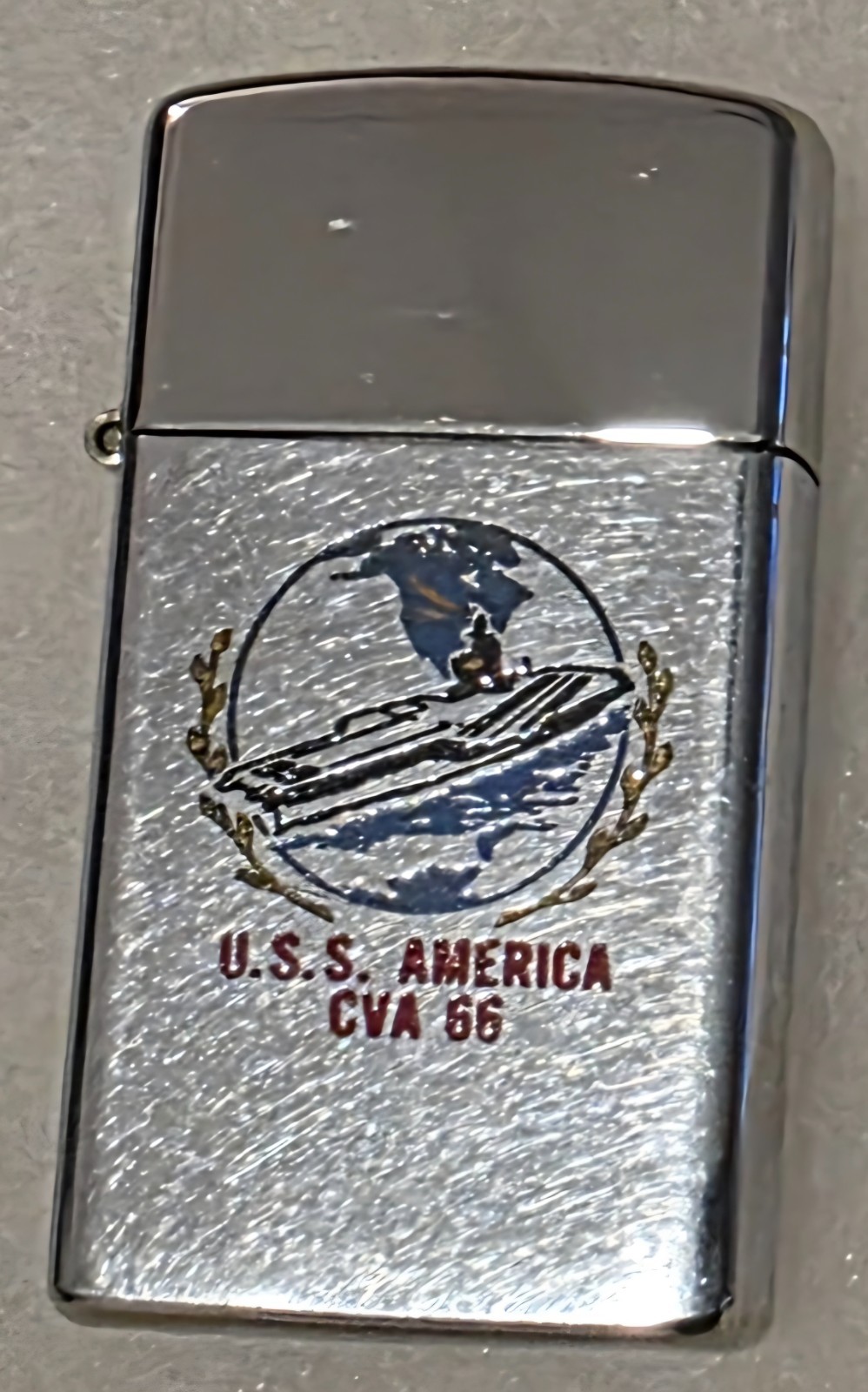 Vintage Metal Zippo, U.S.S. America CVA-86, Aircraft Carrier