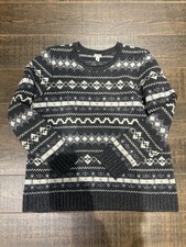 Vintage Freeport Maine LL Bean Lamb’swool Knit Sweater Men XL Made In USA Gray