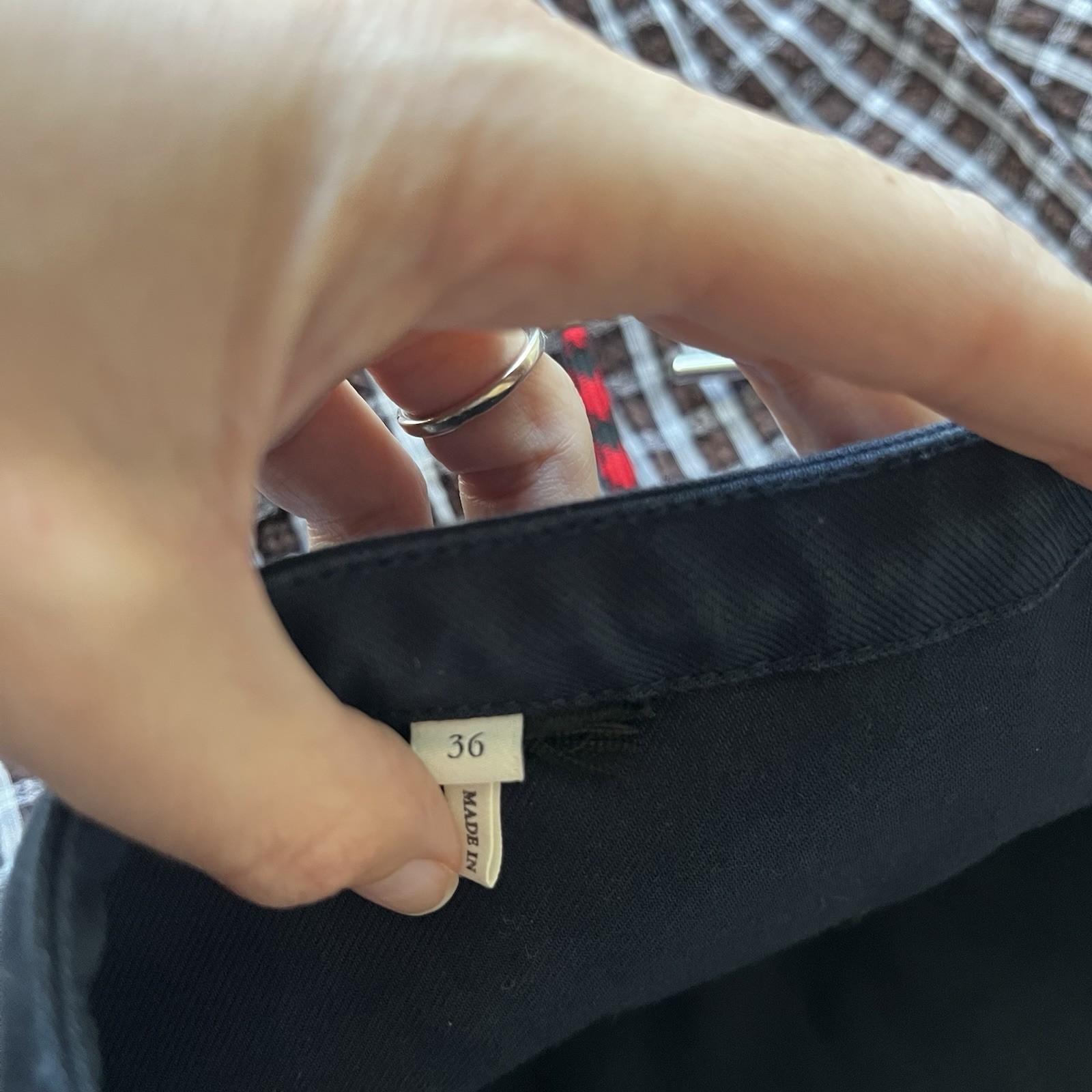 Sandro Checked Ruffled Mini Skort Navy Drawstring… - image 5