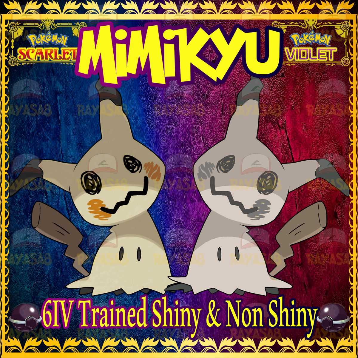 🌟Mimikyu Shiny - Non Shiny Best Stats Pokemon Scarlet and Violet