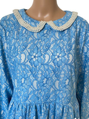 chinese dress ladies Collar Neck Light Blue Lace Homecoming Dresses SD1004 – Viniodress main image 1