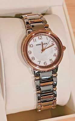 NWT Anne Klein White Watch with Mother of Pearl Face and Gold Bracelet Set Anne Klein Women main image 4