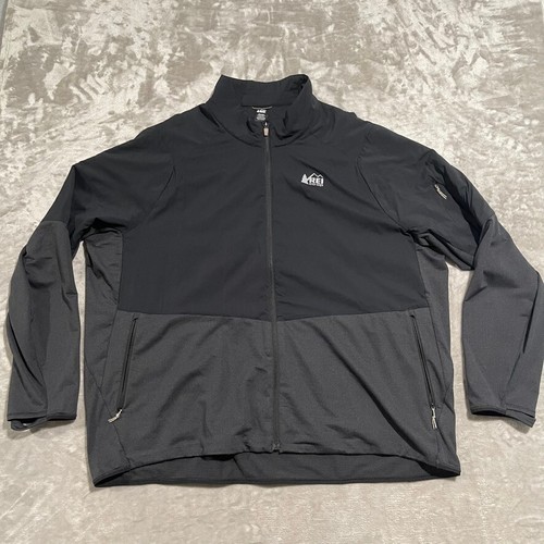 REI Co-Op Jacket Mens 3XL Black Nylon Lightweight Windbreaker Rain Jacket