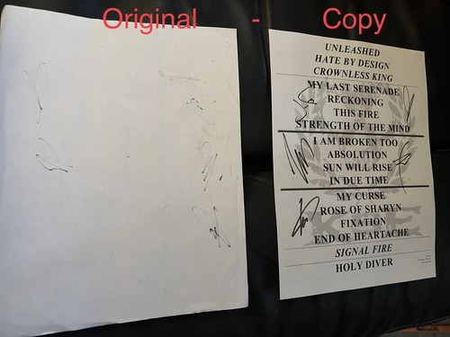 Killswitch Engage Autographed Setlist **Copy** Please Read Description - Picture 3 of 4