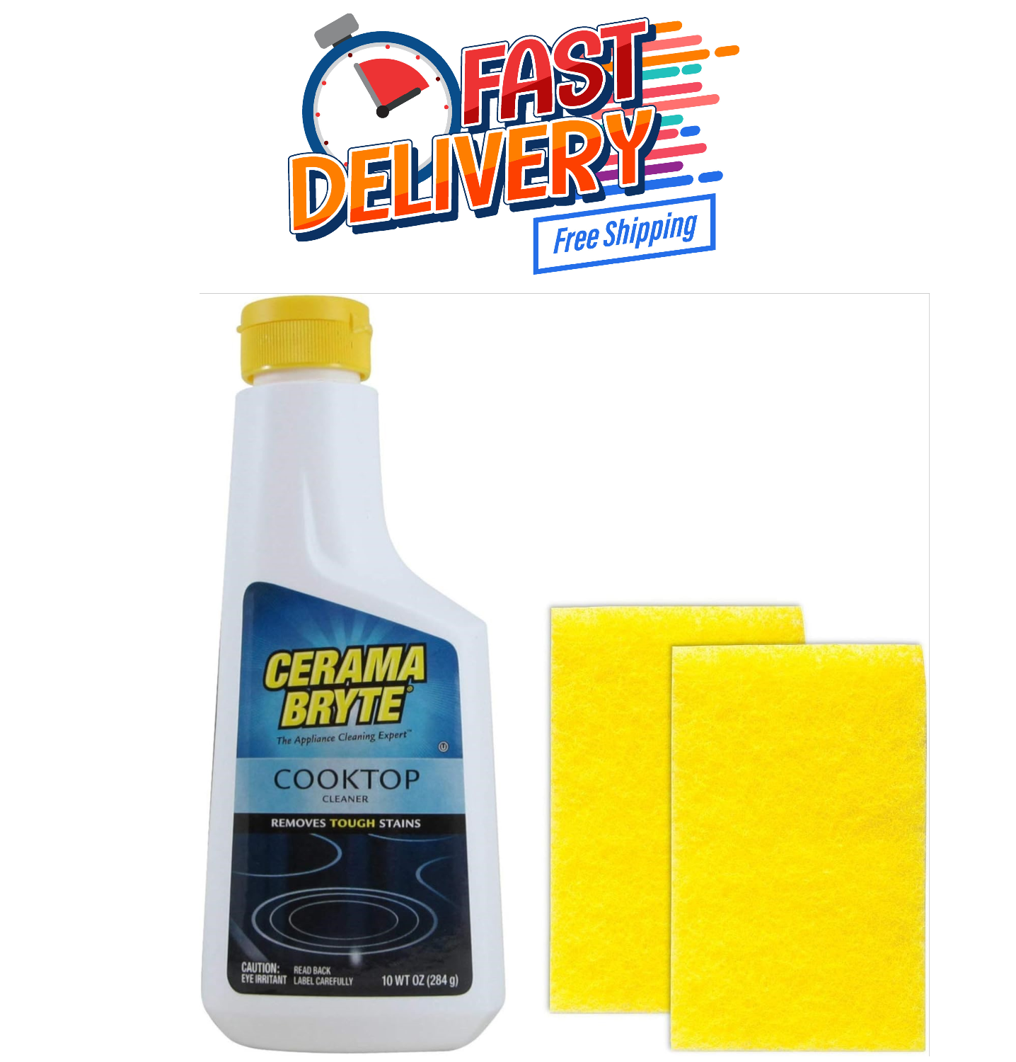 Cerama Bryte Combo Kit Pads & Removes Tough Stains Cooktop and Stove