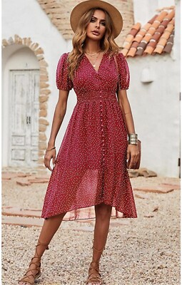 white midi dress with lace L