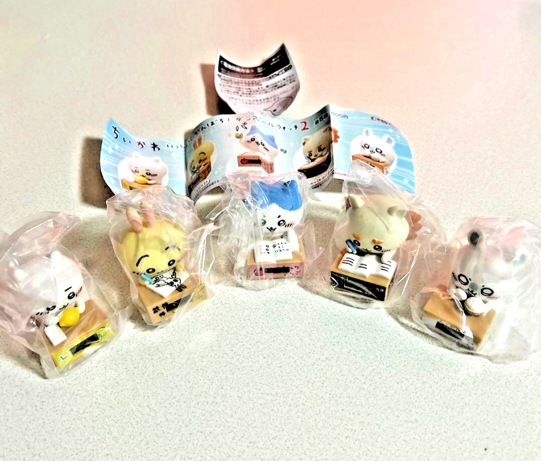 Chiikawa Clock Figure vol.2 Set of 5 Hachiware Usagi Momonga Shisa Japan New