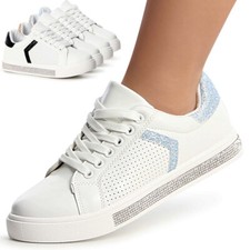 Baskets Femme Sportives À Talon Élevé En Paillettes Derby