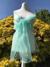 Mint Green Organza Shawl, Wedding, Bridesmaid, Prom, Party Stole, Wrap UK