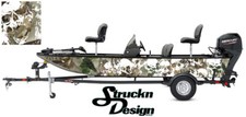 Camo Boat Wrap Bass Graphic Fishing Realistic Oak Leaf Vinyl Leaves Skulls Decal
