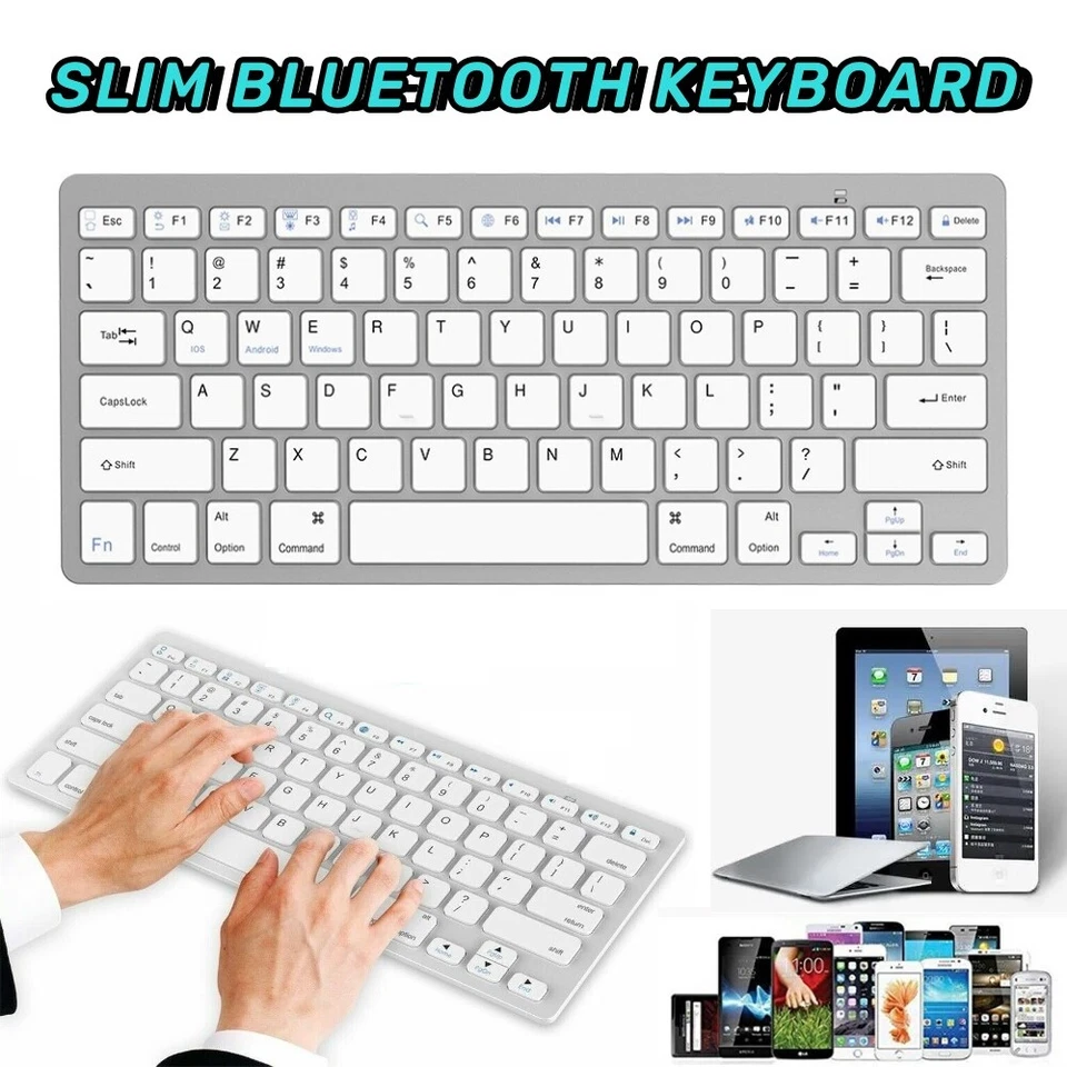 78 клавиш мини беспроводной Bluetooth клавиатуры белый для iPad Android телефона планшетный ПК - Изображение 2 из 4