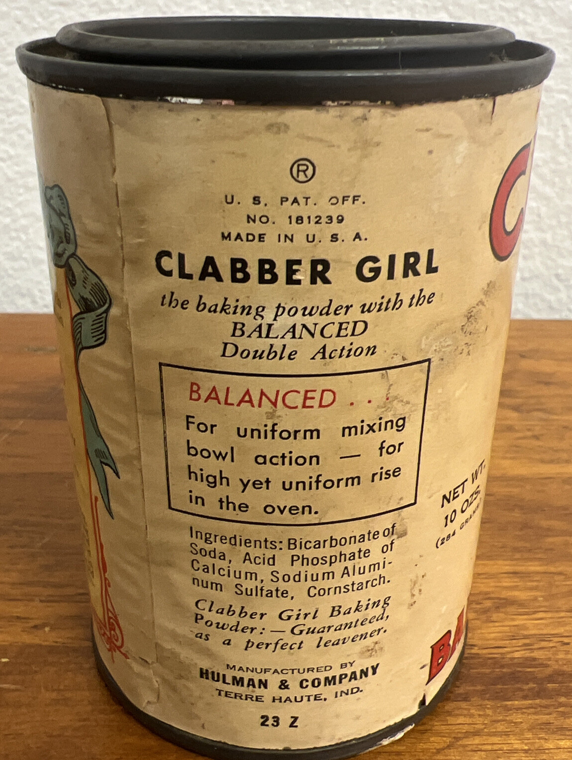 Clabber Girl Baking Powder Tin Can 10oz Advertising Collectible