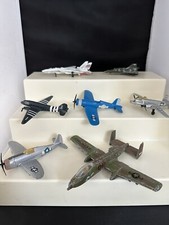 Vintage Lot Of 7 Planes Metal Aircraft Fighter Planes Jets Various Sizes