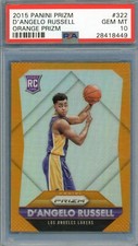 2015 Panini Prizm # 322 D'Angelo Russell Orange /65 RC PSA 10 Gem Mint Lakers