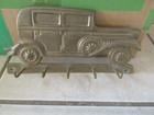 Vintage Brass Antique Car 4 Hook Wall Key Holder