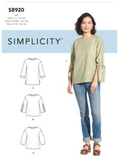 Simplicity 8920 Misses' Top 3 Styles sizes 16-24 NEW