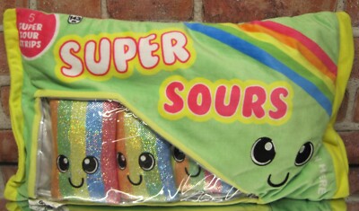 iscream Play with Your Food! Super Sours Strawberry Scented Fleece Play Pillow
