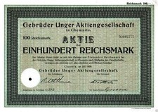 Gebrüder Unger Aktiengesellschaft 1928 100 RM