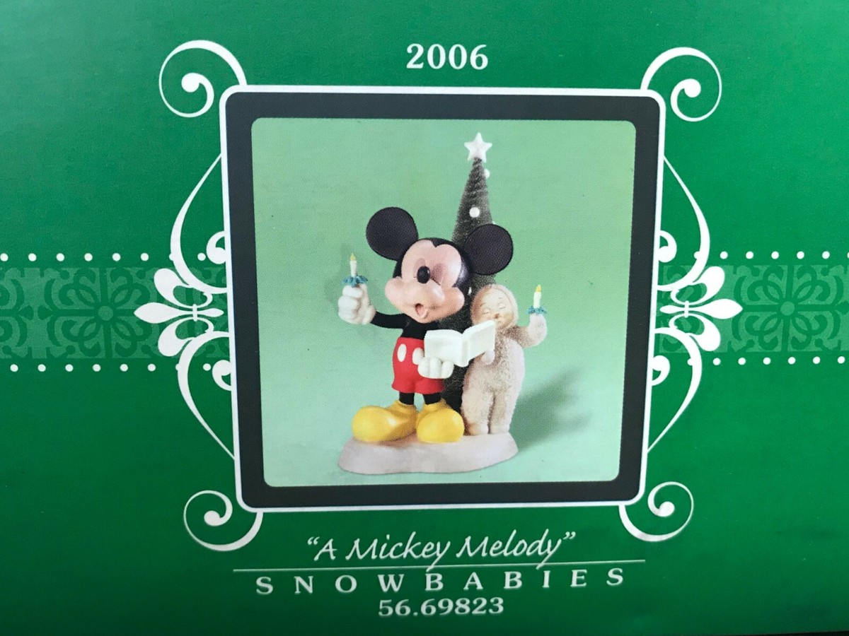 Disney Dept 56 Snowbabies 2006 A Mickey Melody Christmas Figurine