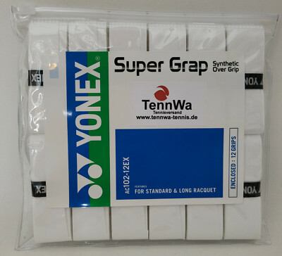 12er Pack Yonex Super Grap weiß, das Griffband der Profis, Spitzen-Overgrip