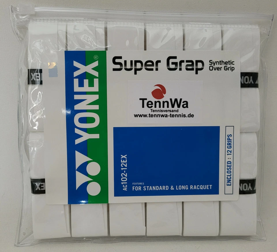 12er Pack Yonex Super Grap weiß, das Griffband der Profis, Spitzen-Overgrip - Bild 1 von 1