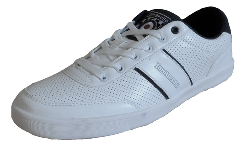 Lambretta Mens White Navy Retro 