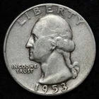 1953 Washington SILVER Quarter - Circulated - Complete Your Album!