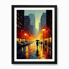 Vibrant Urban Street Art Gift with  Framed Wall Art Poster Canvas Print Picture