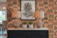Vliestapete Palmen Dschungel BläTter Orange Schwarz Metallic 79163-3 (3,35€/1Qm)