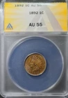 1892 indian head penny cent AU-55