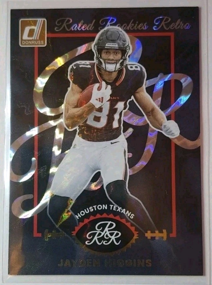 2025 Panini Donruss Jayden Higgins Rated Rookies Retro RC Houston Texans #8