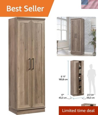 Spacious Salt Oak Storage Cabinet with Durable Design - Easy Assembly Included