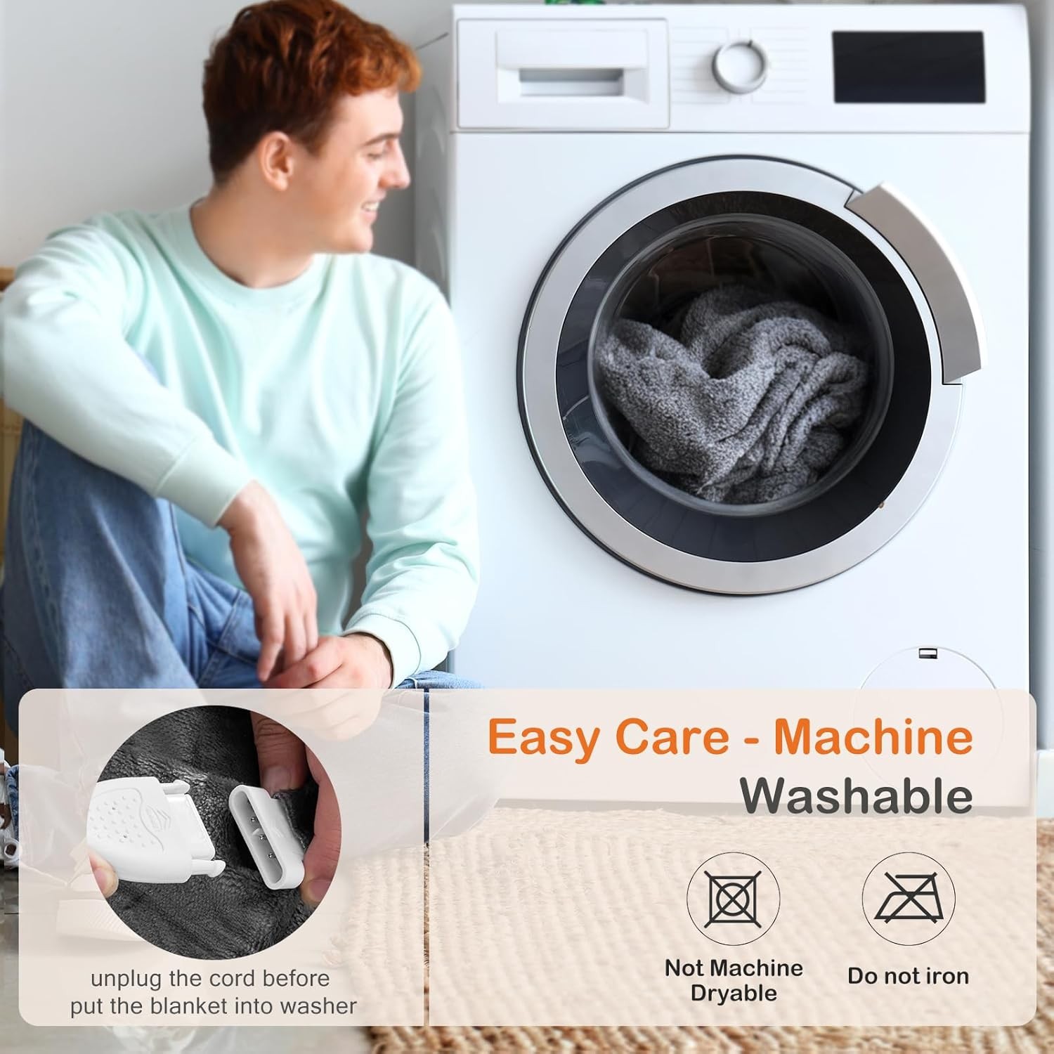 Heated Electric Blanket Single Dual Zone Control with 10 Heat Level & Auto-Off