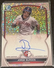 2023 1st Bowman Sparkle Refractor Auto /299 JORGE BURGOS - Cleveland Guardians