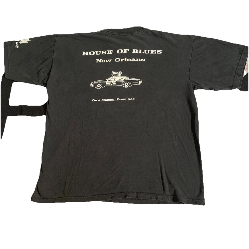 Camiseta de Colección House Of Blues Brothers XL Coche de Música Nueva Orleans Desteñida Negra Foto 2 de 4