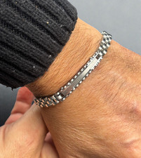 Bracciale da Uomo Acciaio inox Maglia Modello Rolex  chiusura a scatto